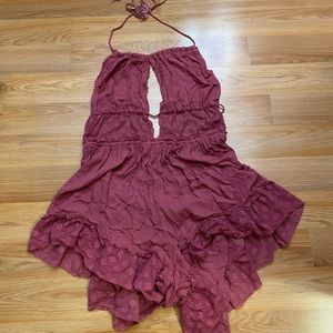 Free people Dusty rose romper size small